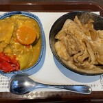 Fuugetsu Shokudou Owa - ミニ昭和カレーと半生姜焼き丼
