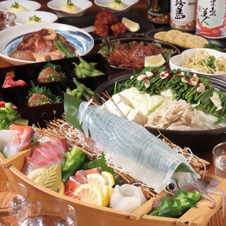 本場ならではの「活イカ姿造り」