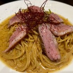 SUONO - 鴨のローストと長ネギのみそクリームパスタ