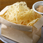 Lotus root chips with salted bonito flavor