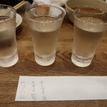 永楽食堂 - 利き日本酒三種　ひやおろし