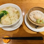 糖朝 - 海老ワンタン香港麺、点心二種
