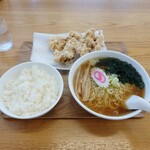 足利麺 - から揚げらぁめん(別皿可能)1000円 ライス250円