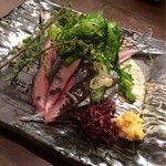 ほおずき - 北海道 秋刀魚のお造り 580円。