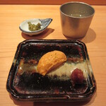 鮨 さかい - 北海道余市の鮟肝と刻んだ奈良漬け