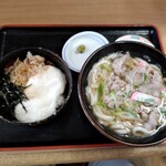 Sushiben - 肉うどんセット（ミニとろろご飯付）850円