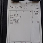 Cafe Blue - お勘定書き