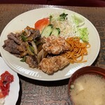 バラ屋 - 唐揚げと焼肉定食