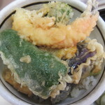 Tatsunami - 甘めの丼つゆを吸って　旨味を増したミニ天丼