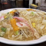 リンガーハット - 太めん皿うどん(麺２倍)。