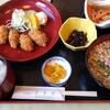 Yousen Tei - 私と娘と息子は牡蠣フライランチ820円ドリンク付き♬蕎麦かうどんを選べます(冷たい、温かいも)