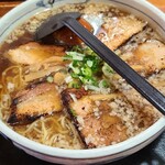 藍麻翔 - 炙りチャーシューメン+半熟煮玉子