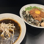豚風。 - 限定『台湾つけ麺』（1,300円）＋燻製うずら（150円）、ホアジャオコール
