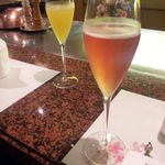 銀座ステーキハウス エリュシオン - キールロワイヤル＆ミモザ