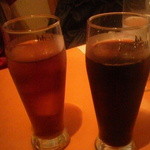 チベッタ - ランチのドリンク☆　アイスティー(左)　アイスコーヒー(右)