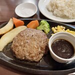 Hambagu Suteki Miyazaki Tei - 宮崎亭和牛ハンバーグランチセット：宮崎和牛ハンバーグ 220g ミニサラダ 和牛スープ ライス