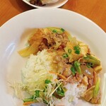 コム ベトナム - 日替わりランチ　豚肉と揚げ豆腐のオイスターソース煮込み＋ご飯＋生春巻き