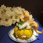 包丁で作るカボチャとドラゴン