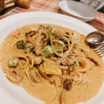 ビストロ アン ファミーユ - おまかせパスタ【広島熟成鶏と旬野菜、きのこのデミグラスクリームパスタ】（2人分）