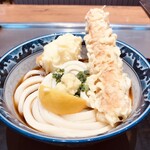 釜たけうどん めっせ熊 - ちく卵天ぶっかけうどん