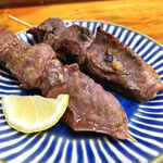 須賀乃湯 - 左：ハツ（150円）　右：タン（150円）