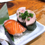 須賀乃湯 - サーモンとアンキモも美味しくない訳が無いですよね。