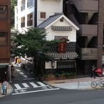 五代目 野田岩 - 道路にかかる陸橋から写す