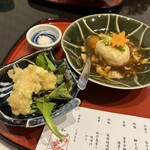和英 - 里芋饅頭餡掛け　　蓮根と海老