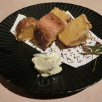 安納芋の唐揚げ塩クリーム480円