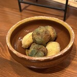 aniko - オリーブの肉詰めフリット＆ クレマフリッタ カスタードフライ！？
