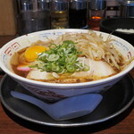 まっち棒 - 中華そば＋生卵＋もやし