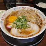 まっち棒 - 中華そば＋生卵＋もやし