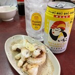 杉井酒店 - いいちこハイボールとげそ塩焼