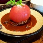 山本のハンバーグ - トマト乗せハンバーグ