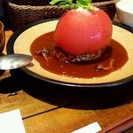 山本のハンバーグ - トマト乗せハンバーグ