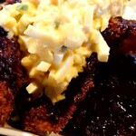 栄夏 - 海老フライ＆マグロのカツのアップ