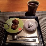 昔心の宿 金みどり - 水菓子　栗水羊羹　ブルーベリープリン