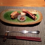 昔心の宿 金みどり - 鮭親子焼、イバラ蟹西京焼