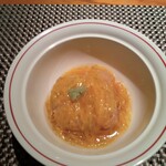 昔心の宿 金みどり - 温物　玉蜀黍豆腐玄米揚げ