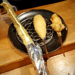 五感で楽しむ串揚げ屋 生粋namaiki - アスパラガス　ジャガイモ　秋刀魚