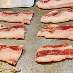 広島的鉄板酒場 鉄輝努 - コウネ焼き　途中