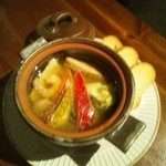 nishichibaitariankafedhia-furo-mu - プリプリえびと野菜のアヒージョ