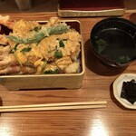 千ふく - 海老天とじ重＋追加海老天二尾