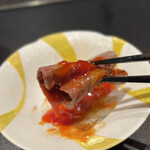 西麻布 焼肉 X - 但馬玄ロース & 漬け卵黄