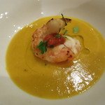 トラットリア・アルベロ - オードブル　沖縄県産の車海老と南瓜のビスク