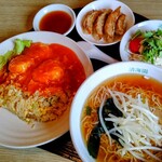 清海園 - 休日ランチC１４２０円、プラス１１０円でラーメン一人前です➰♪♪シェア‼️