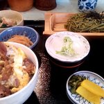 秀友 - D定食（茶そば＆牛肉玉子とじ丼）（2013.10）