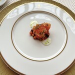 SALONE TOKYO - 紅富士マスのスモーク　秋野菜のパンツァネッラ