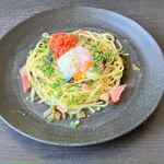 37 PASTA - ふくや明太子と高菜、ベーコンの和風スパゲッティ
      Hakata Mentaiko Spaghetti with Bacon and Leaf Mustard