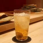 鮨 しみづ - 梅酒ソーダ割り